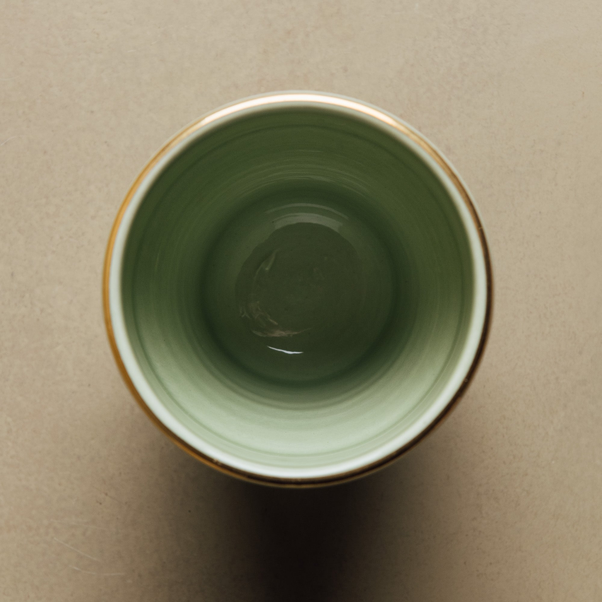 Zagora Green Cup - Moroccan Dinnerware Adorned with 12 Carat Gold Accents - Benisouk