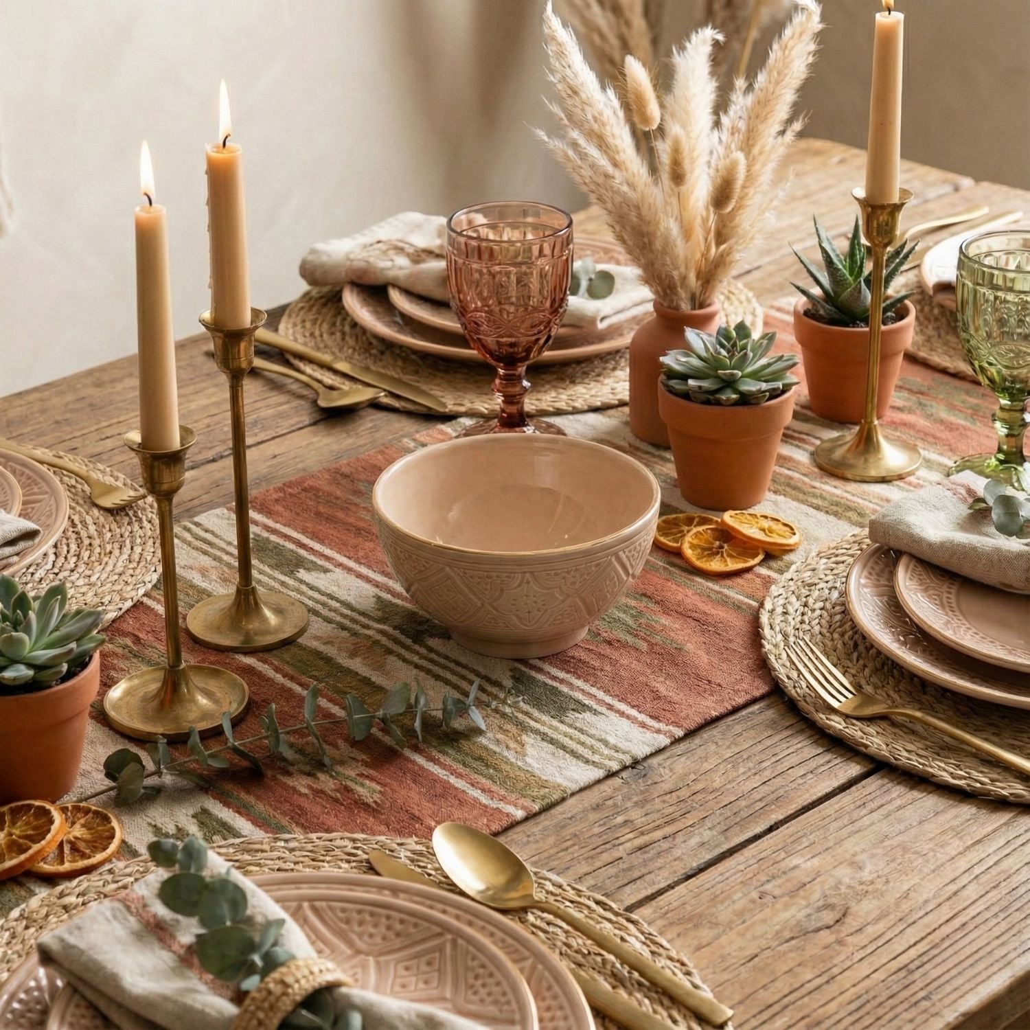 Zagora Sand Bowl - Moroccan Dinnerware Adorned with 12 Carat Gold Accents - Benisouk