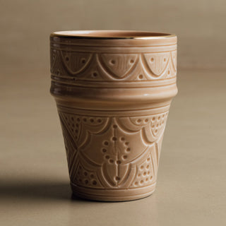 Zagora Sand Cup - Moroccan Dinnerware Adorned with 12 Carat Gold Accents - Benisouk