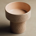 Zagora Sand Pedestal Bowl - Handcrafted with 12 Carat Gold Accents