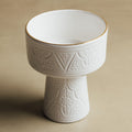 Zagora white Pedestal Bowl - Handcrafted with 12 Carat Gold Accents