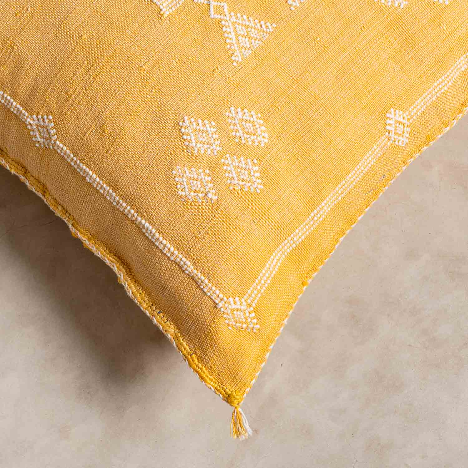Yellow Cactus silk pillow cover