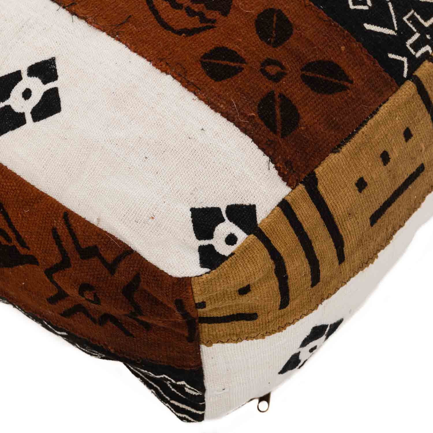 African tribal mudcloth Floor Pillow Cover - Benisouk