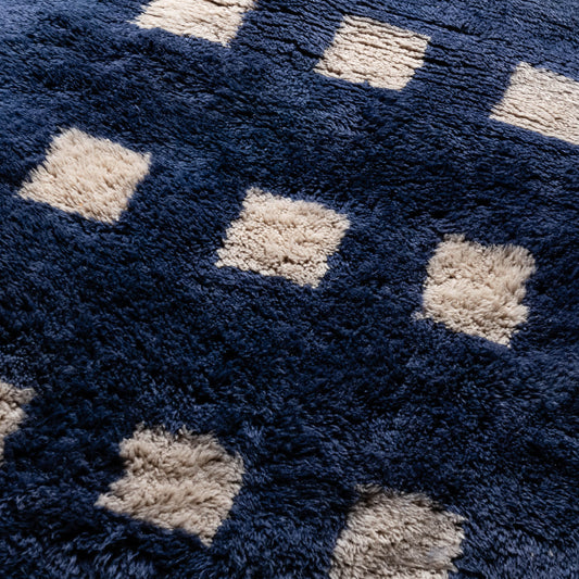 Azure Poetry - Luxury Shag Moroccan Runner Rug - Benisouk