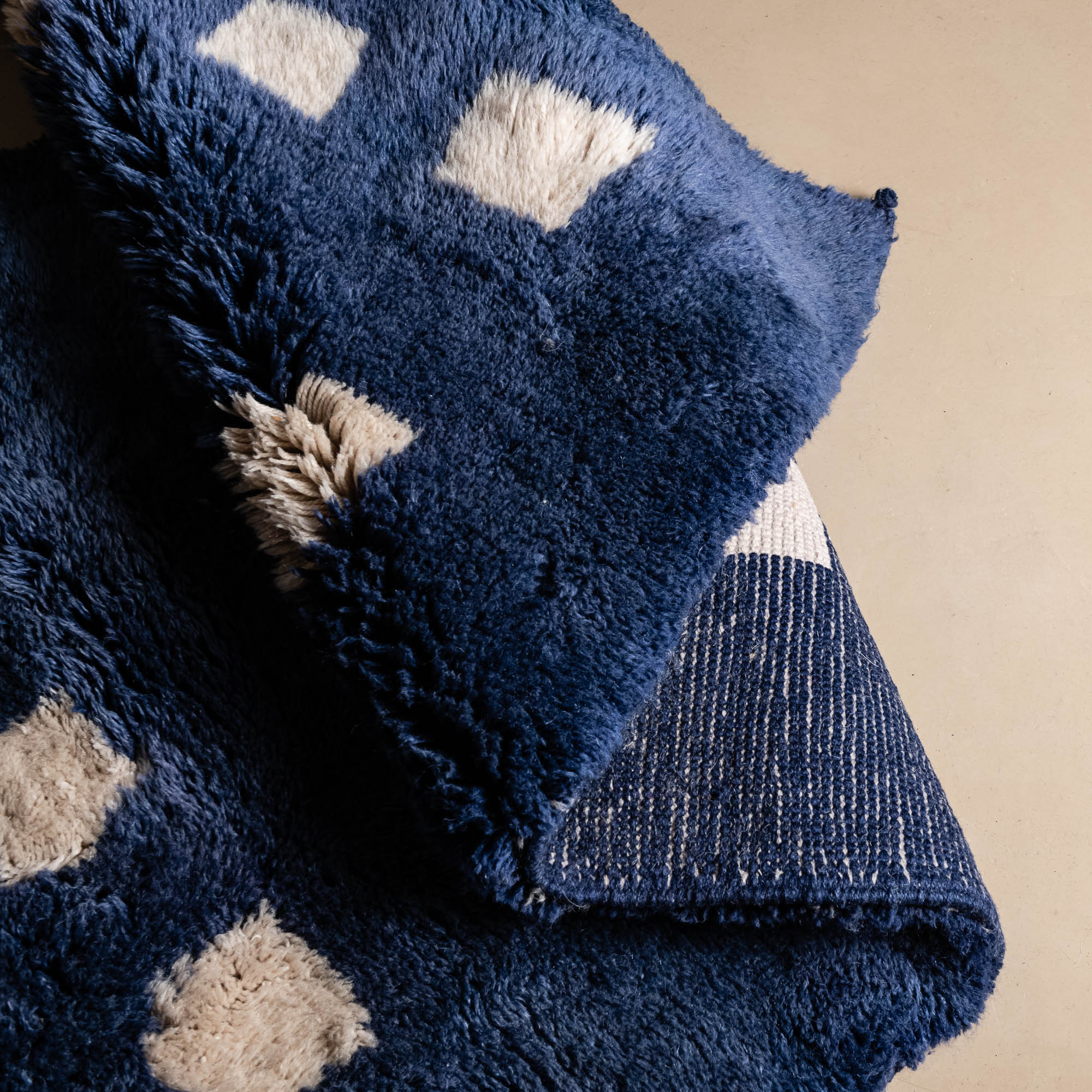 Azure Poetry - Luxury Shag Moroccan Runner Rug - Benisouk