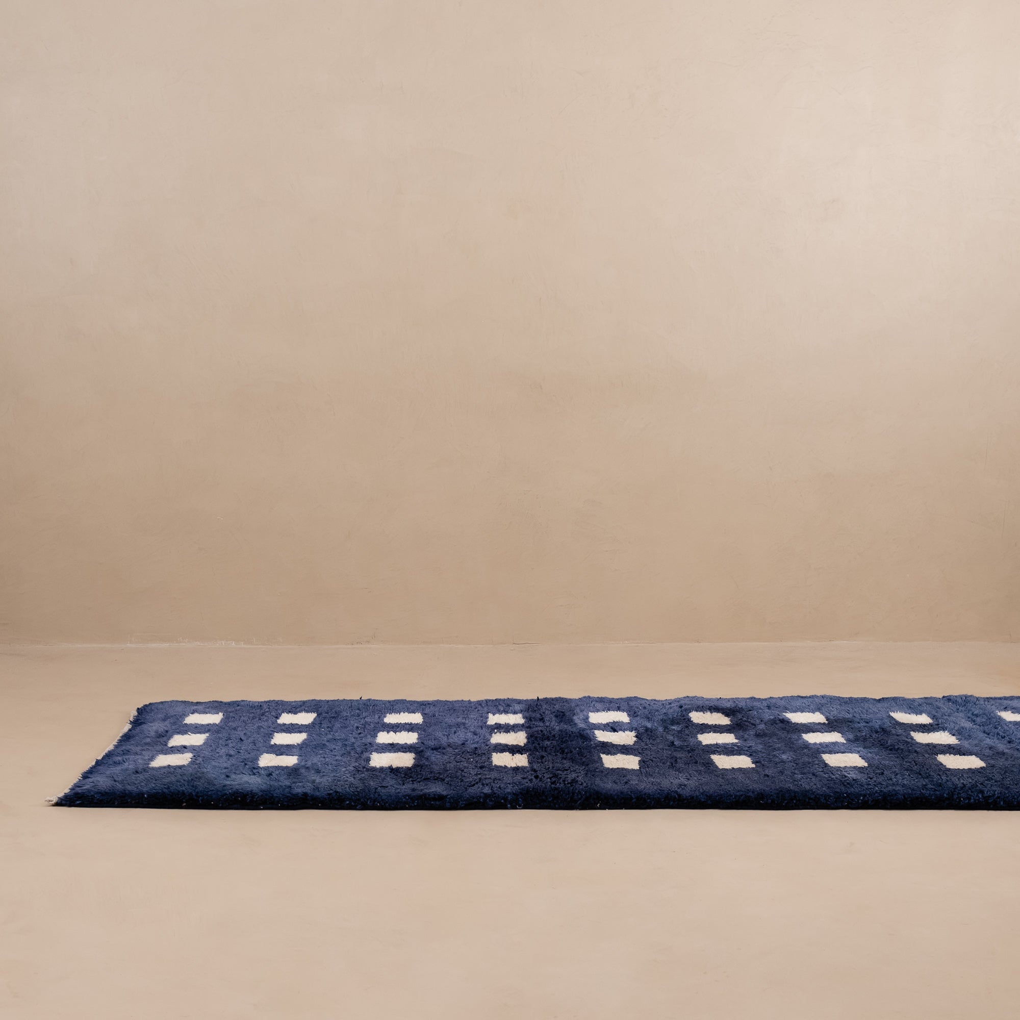 Azure Poetry - Luxury Shag Moroccan Runner Rug - Benisouk