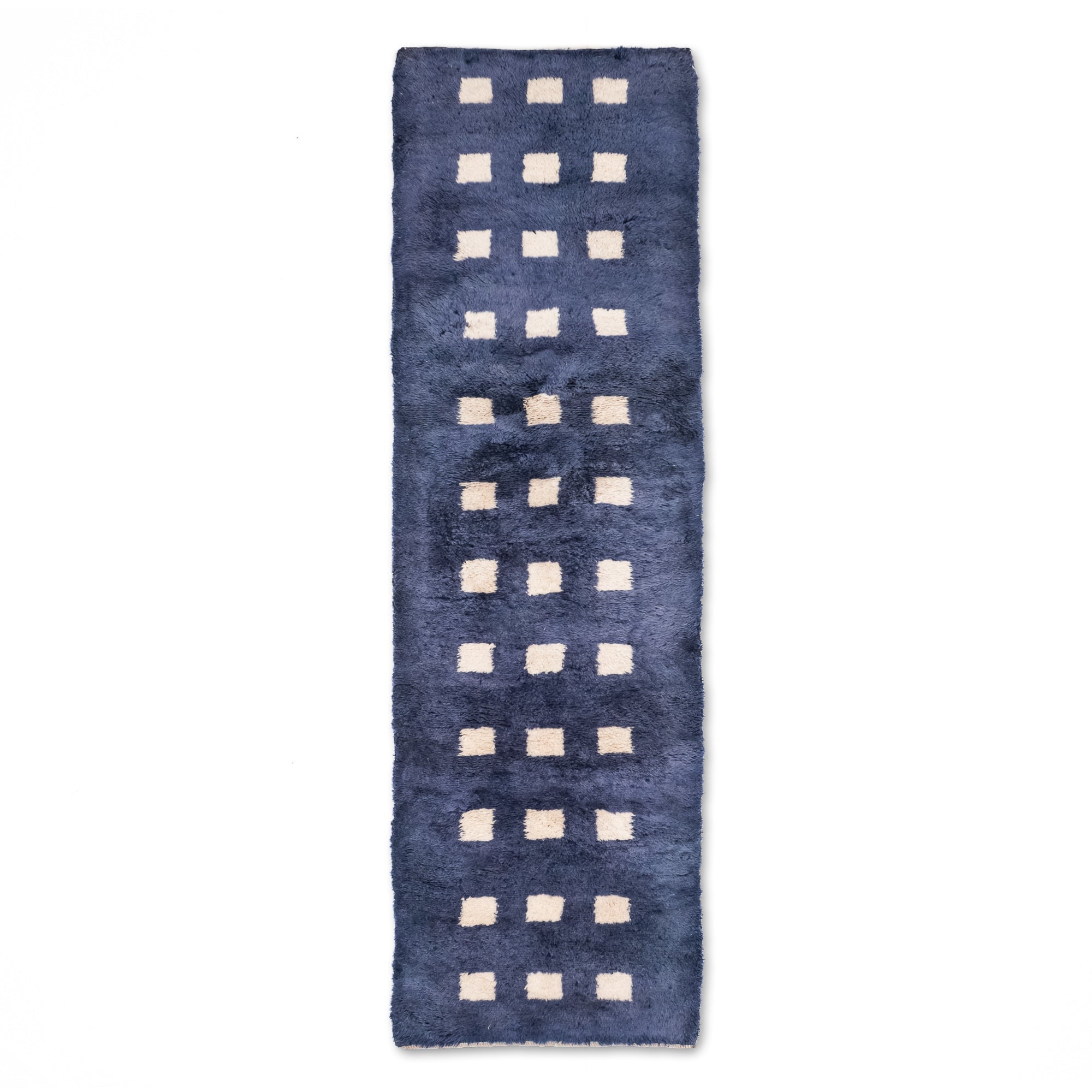 Azure Poetry - Luxury Shag Moroccan Runner Rug - Benisouk