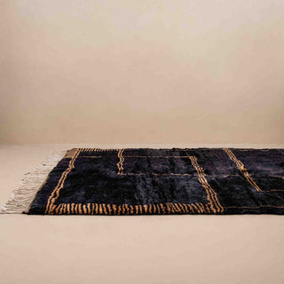 Black Sands Mirage - Luxury Shag Moroccan Rug - Benisouk