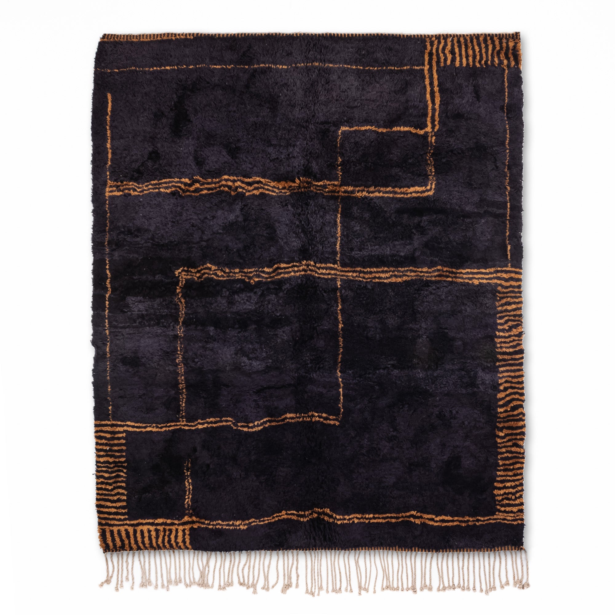 Black Sands Mirage - Premium shag Moroccan rug - Benisouk