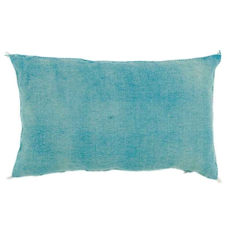 Blue Cactus silk pillow cover - Benisouk