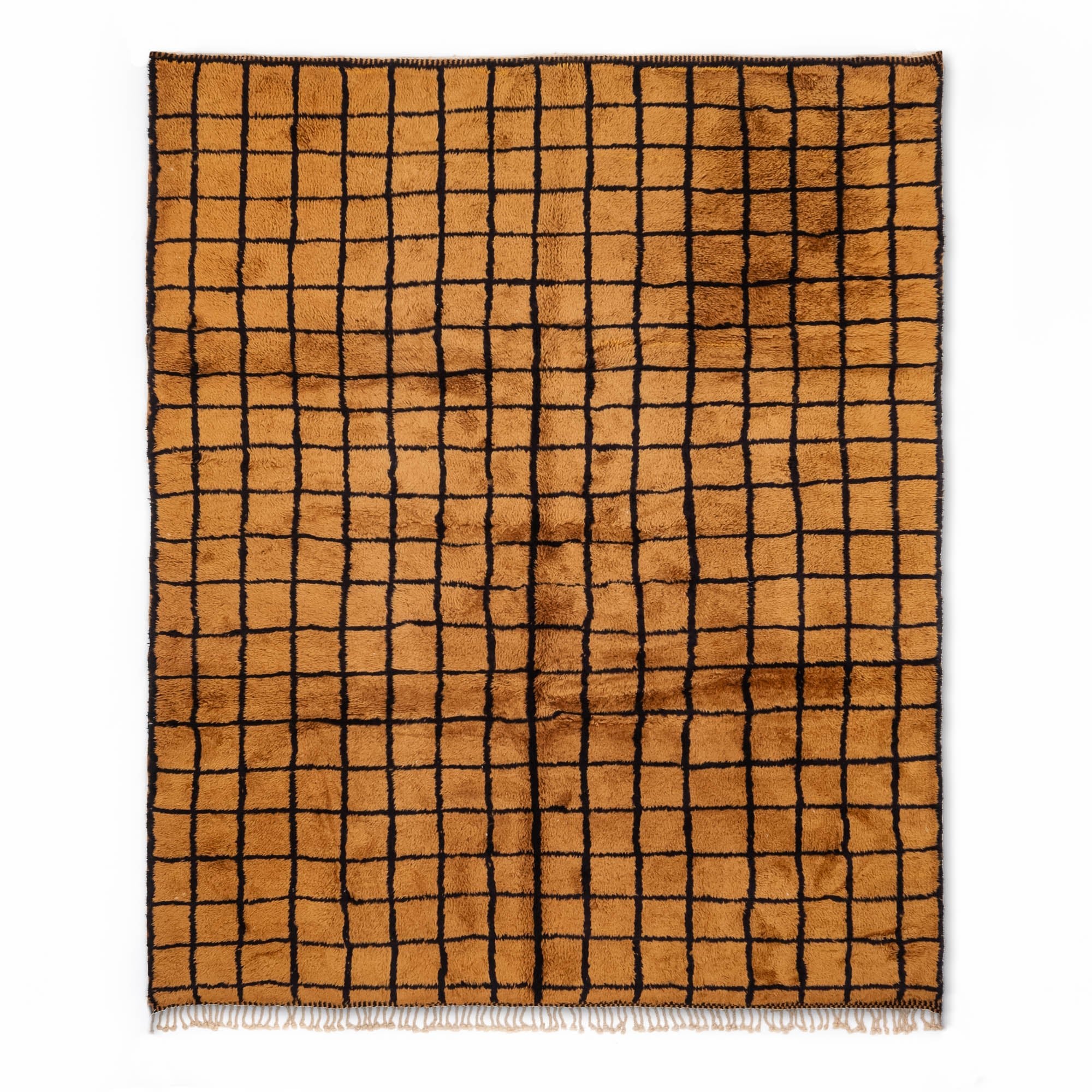 Bronze Grid - Premium shag Moroccan rug - Benisouk