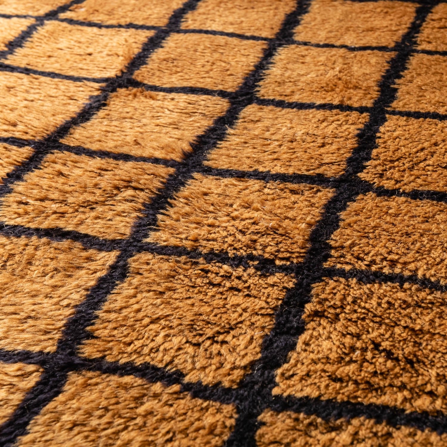 Bronze Grid - Premium shag Moroccan rug - Benisouk