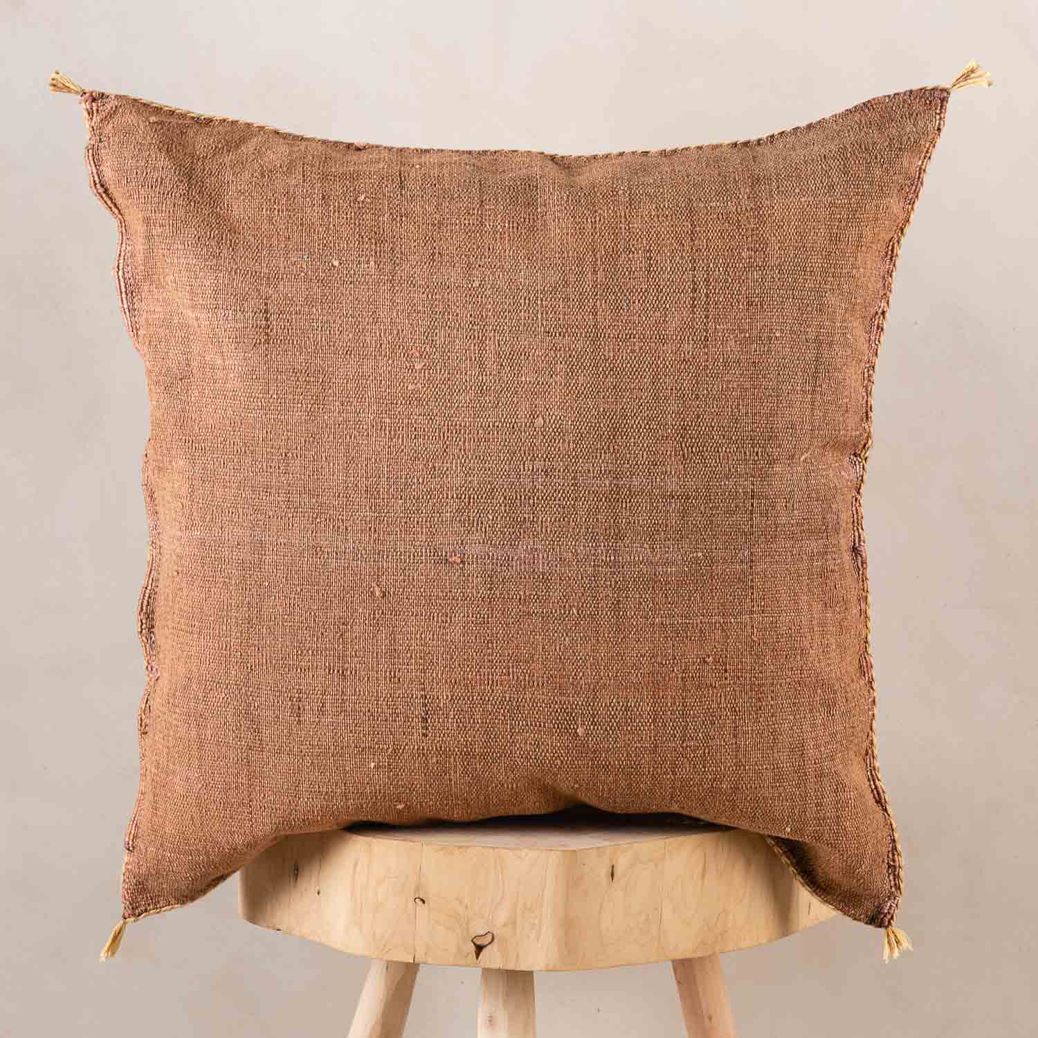 Brown Cactus silk pillow cover - Benisouk