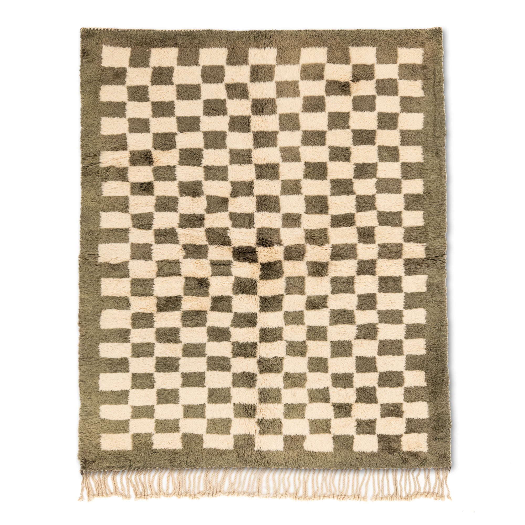 Checkered Garden - Premium shag Moroccan rug - Benisouk