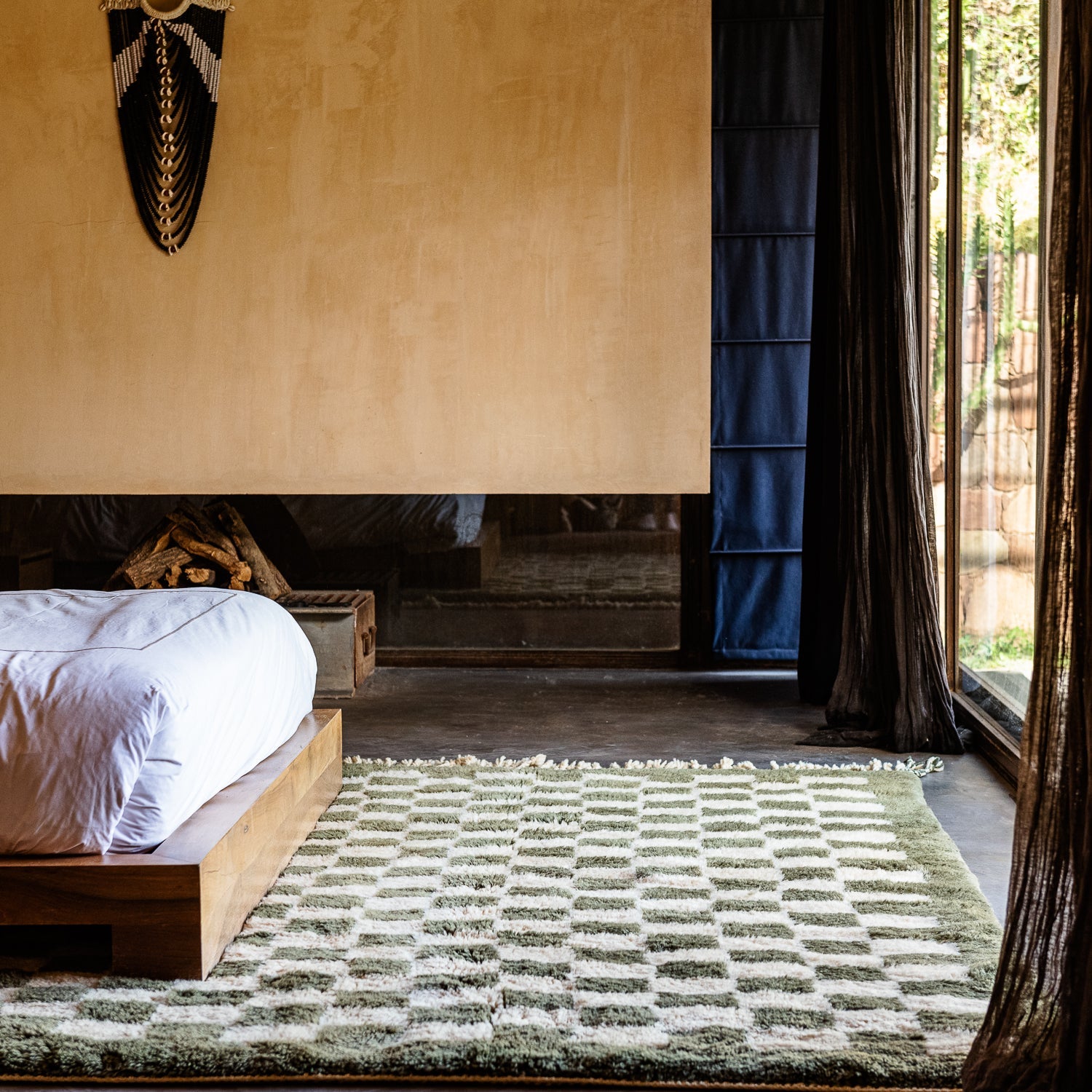 Checkered Garden - Premium shag Moroccan rug - Benisouk
