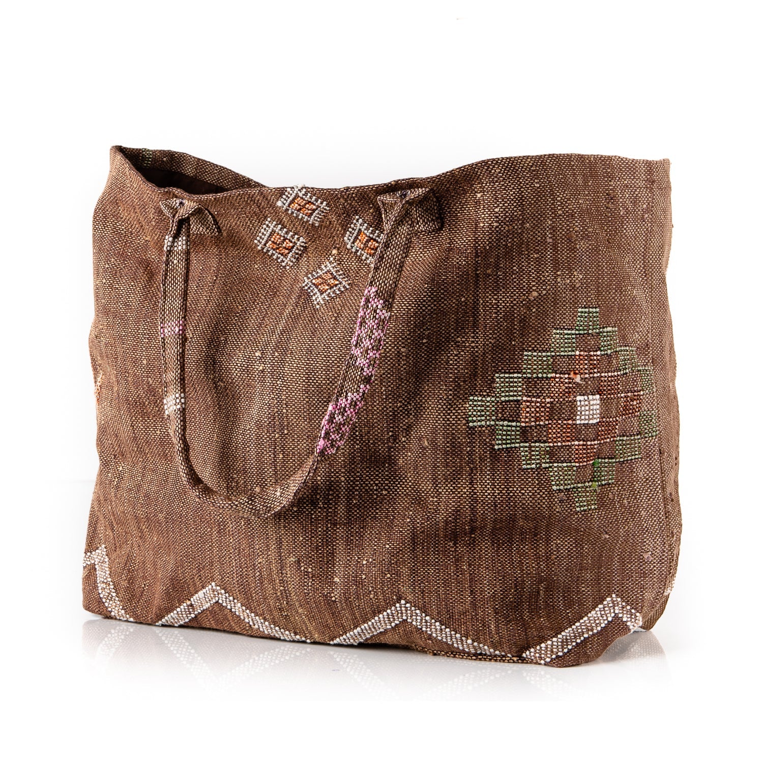 Hazel Brown - Tote Cactus Silk bag - Benisouk