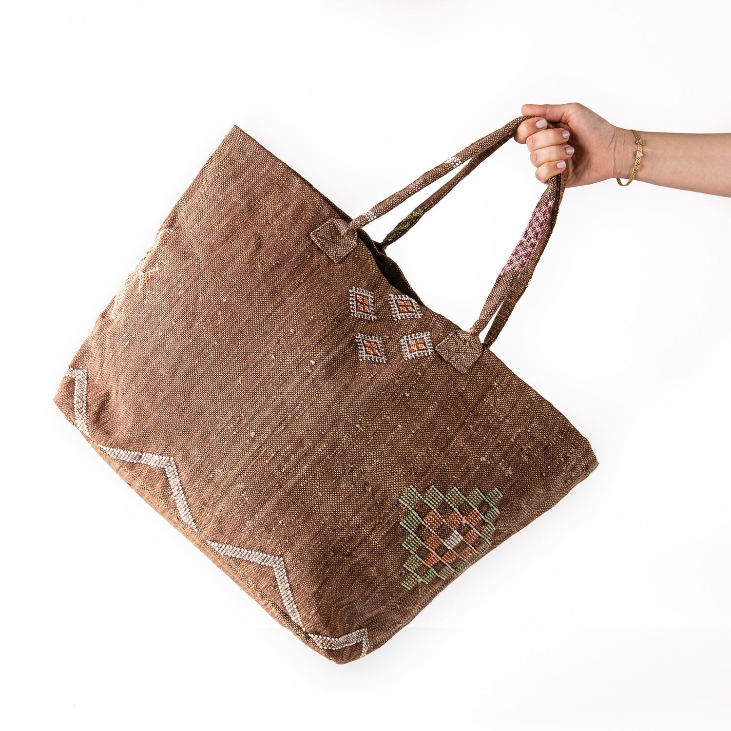 Hazel Brown - Tote Cactus Silk bag - Benisouk
