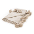 Moroccan Pom Pom Blanket - Beige