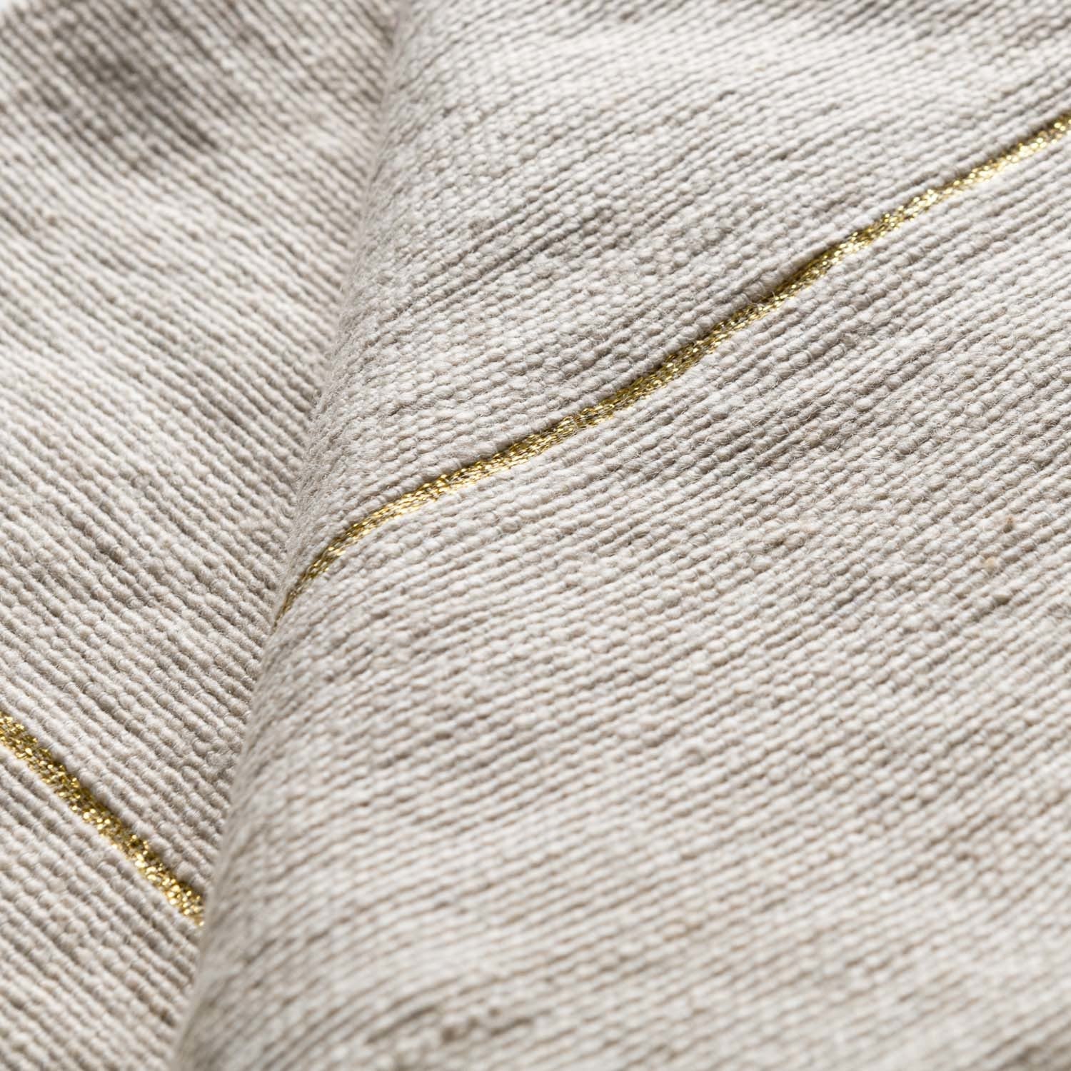 Moroccan Pom Pom Blanket - Beige & Gold - Benisouk