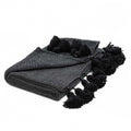 Moroccan Pom Pom Blanket - Black