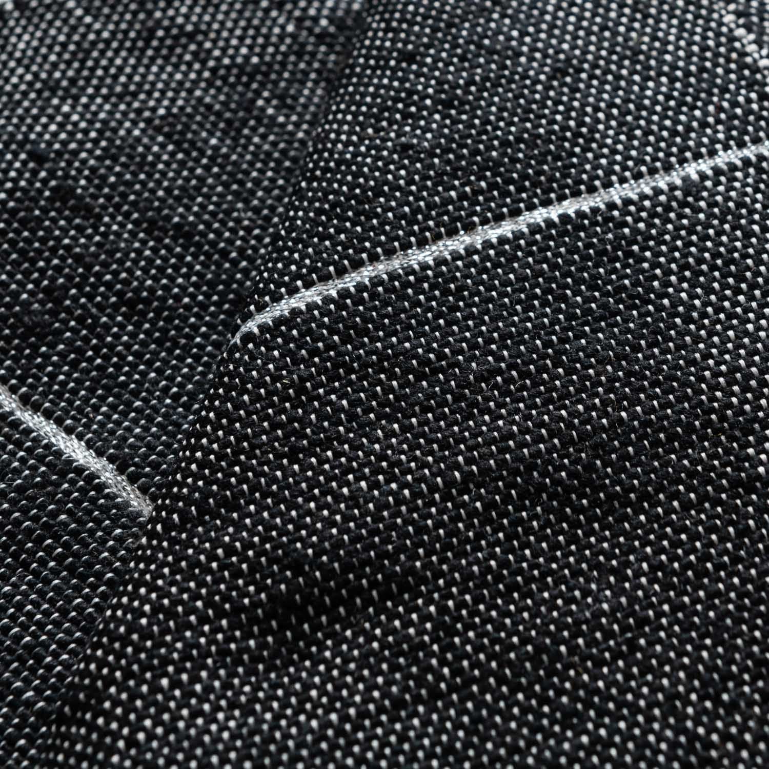 Moroccan Pom Pom Blanket - Black & Silver - Benisouk