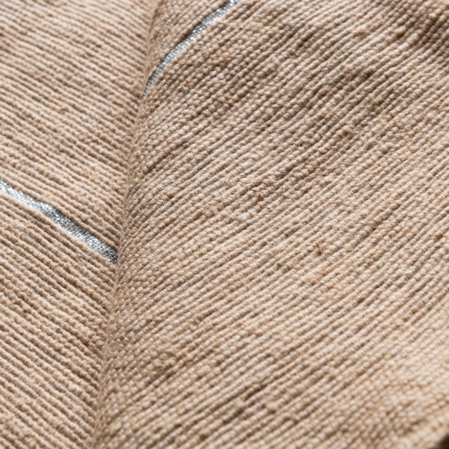 Moroccan Pom Pom Blanket - Brown & Silver - Benisouk