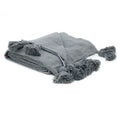 Moroccan Pom Pom Blanket - Grey