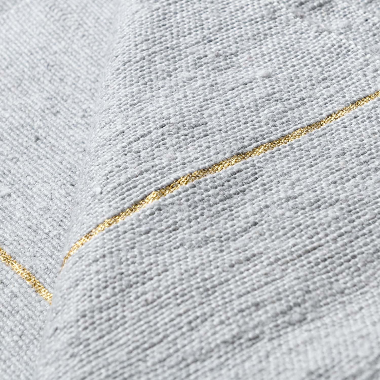 Moroccan Pom Pom Blanket - Grey & Gold - Benisouk