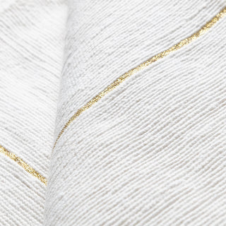 Moroccan Pom Pom Blanket - White & Gold - Benisouk