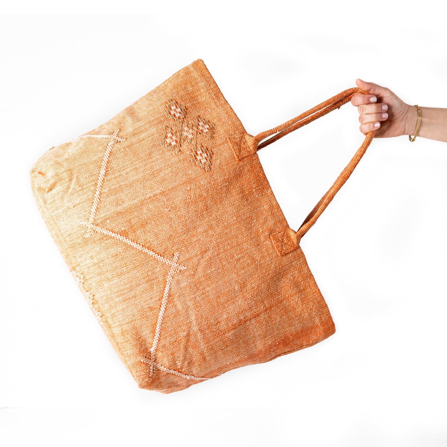 Sunset Orange - Tote Cactus Silk bag - Benisouk