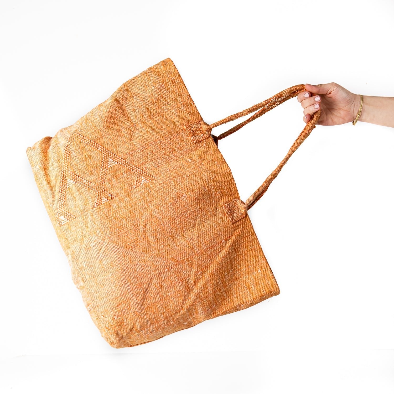 Sunset Orange - Tote Cactus Silk bag - Benisouk