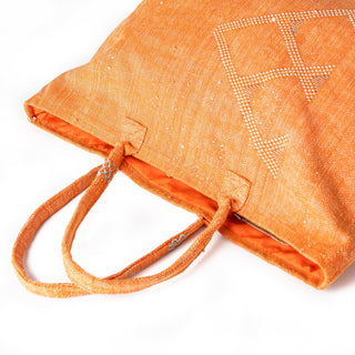 Sunset Orange - Tote Cactus Silk bag - Benisouk