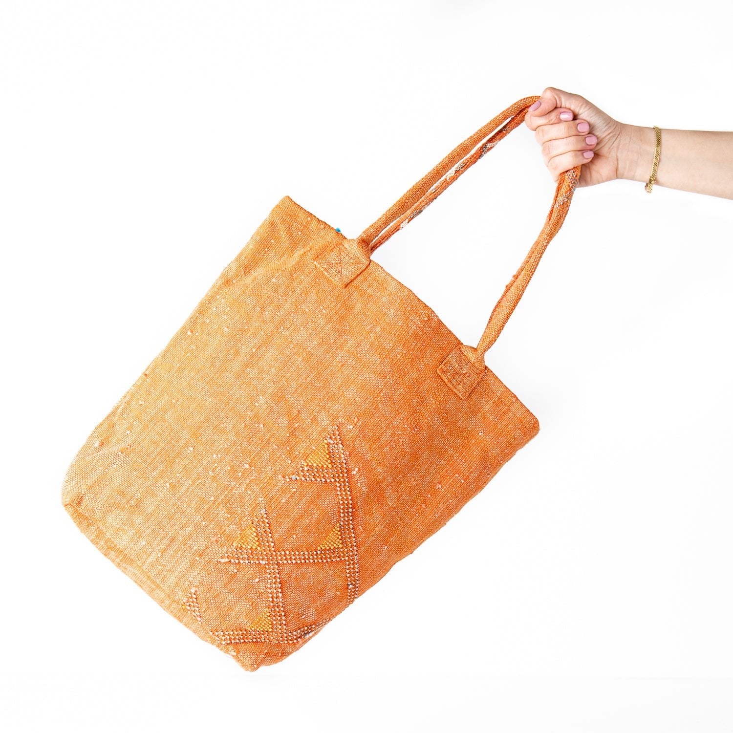 Sunset Orange - Tote Cactus Silk bag - Benisouk