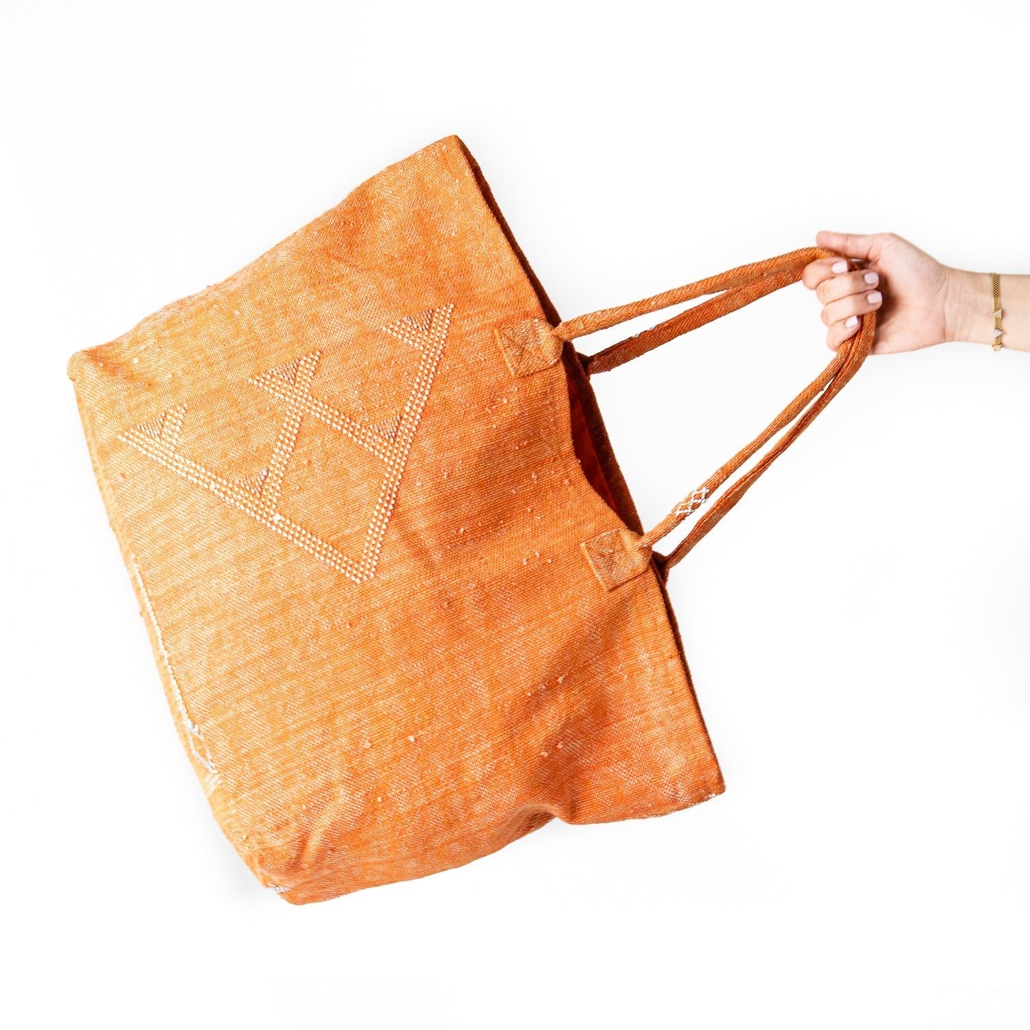 Sunset Orange - Tote Cactus Silk bag - Benisouk