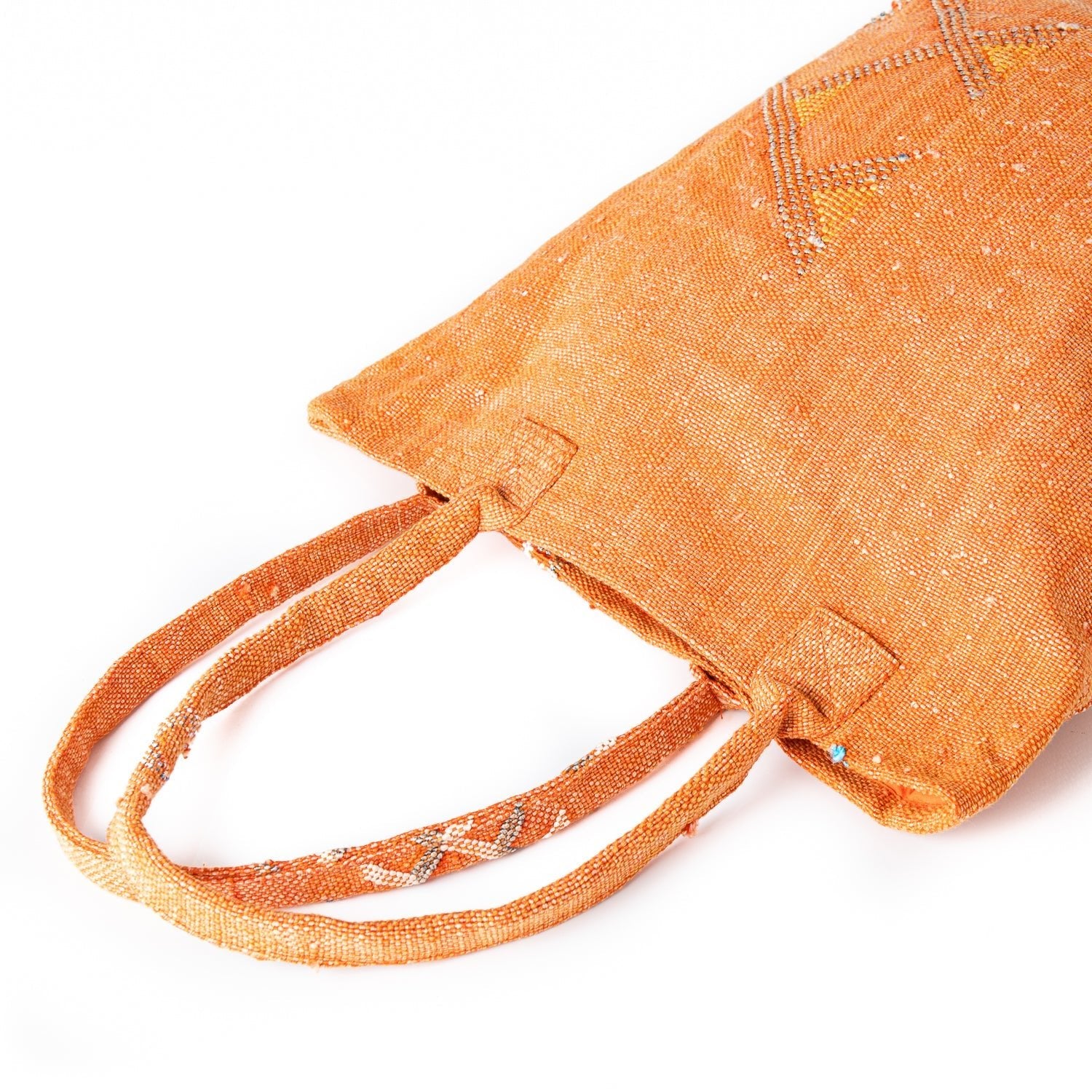 Sunset Orange - Tote Cactus Silk bag - Benisouk