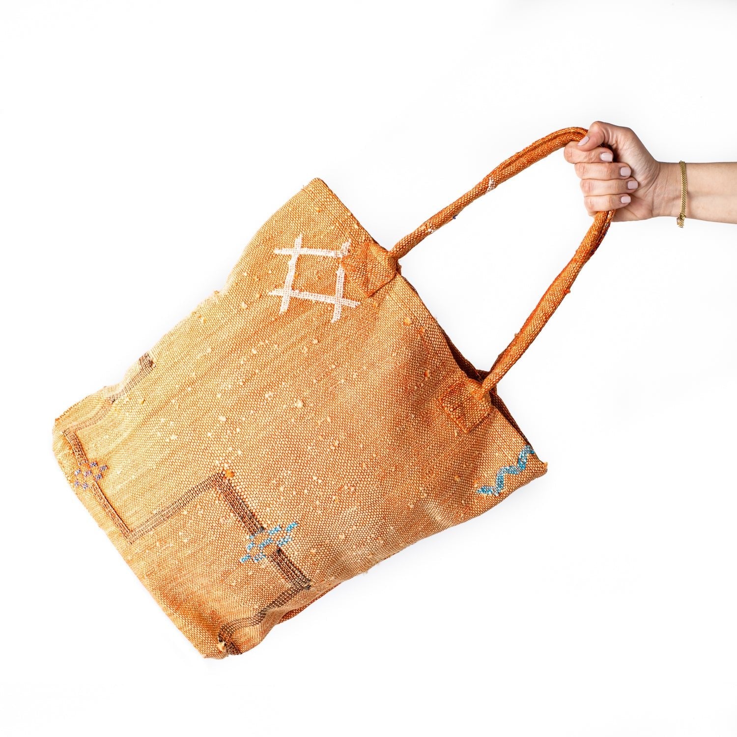 Sunset Orange - Tote Cactus Silk bag - Benisouk