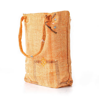 Sunset Orange - Tote Cactus Silk bag - Benisouk