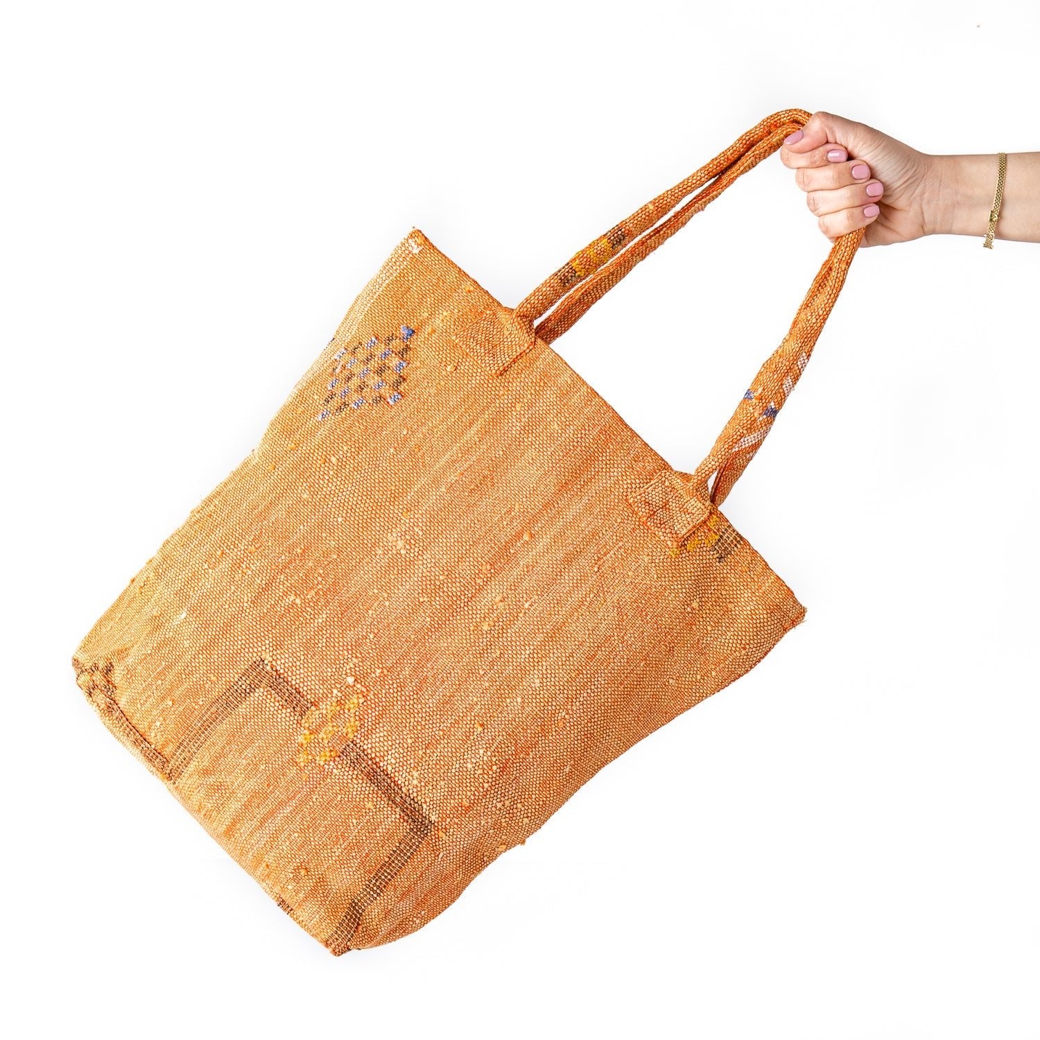 Sunset Orange - Tote Cactus Silk bag - Benisouk