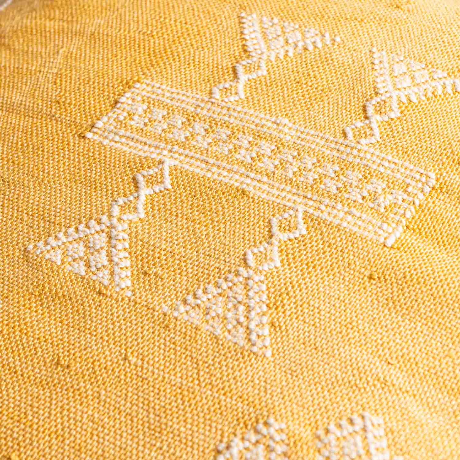 Yellow Cactus silk pillow cover - Benisouk