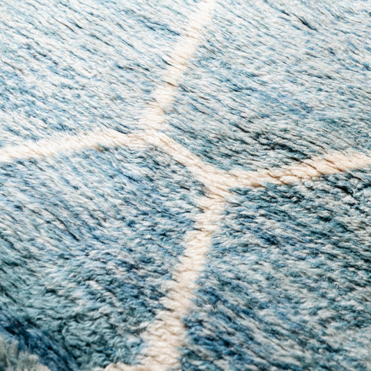 Aquamarine Dreams – marokkanischer Hochflor-Teppich – Benisouk