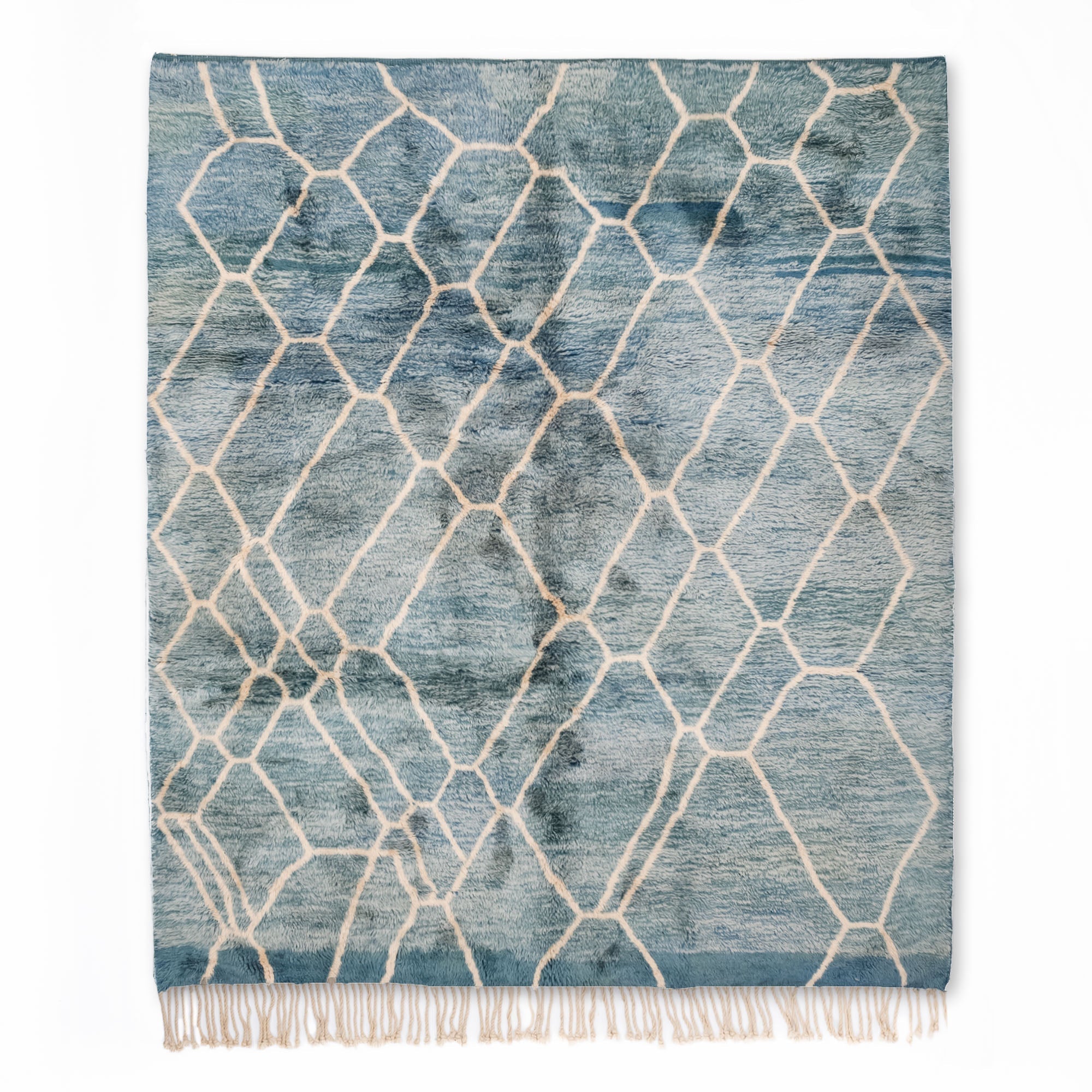 Aquamarine Dreams – marokkanischer Hochflor-Teppich – Benisouk