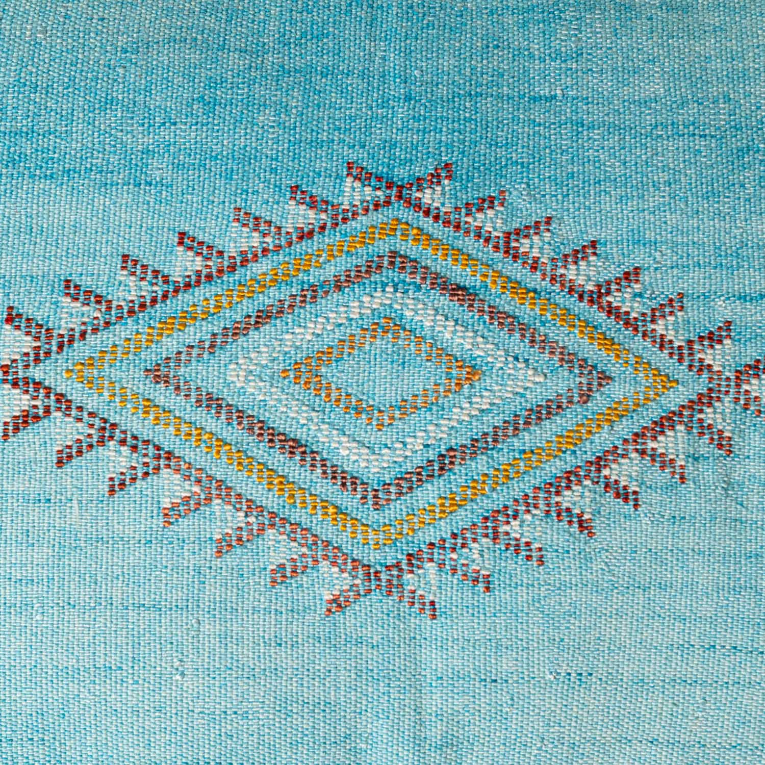 Kissenbezug aus blauer Kaktusseide – Benisouk