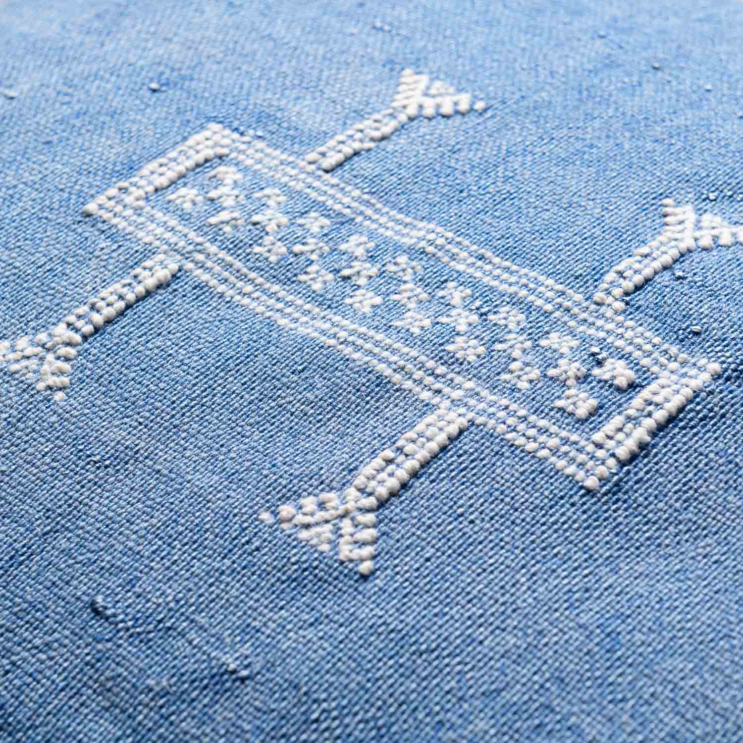 Kissenbezug aus blauer Kaktusseide – Benisouk